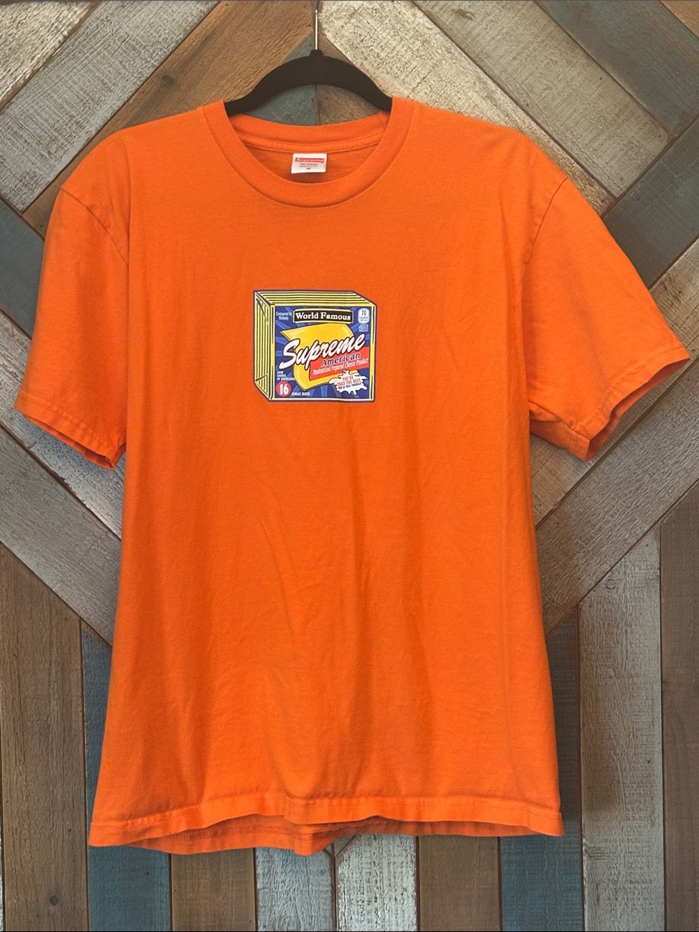 Supreme Orange Tee with Center Box Logo